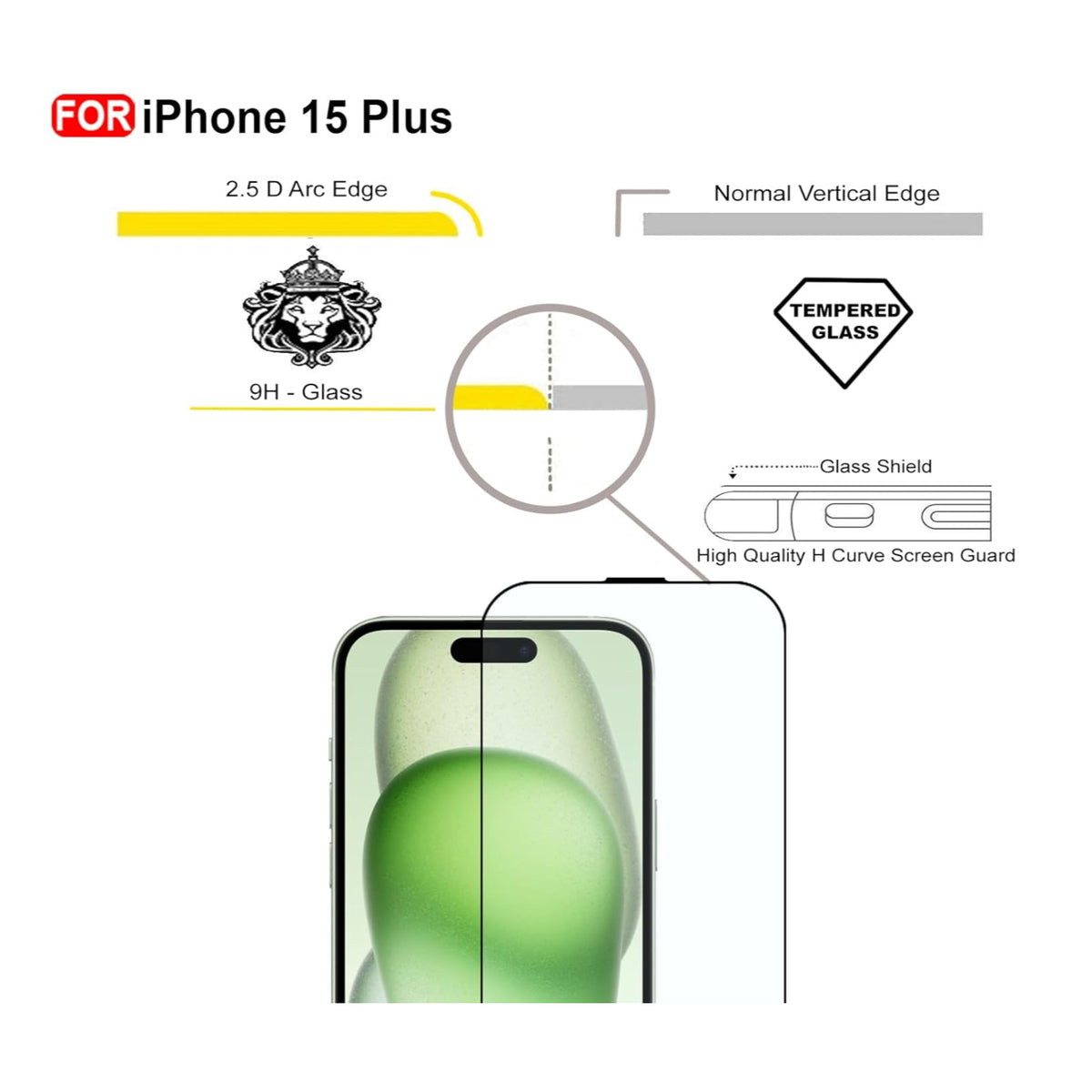 Ultra-Clear Tempered Glass Screen Protector for iPhone 15 Plus
