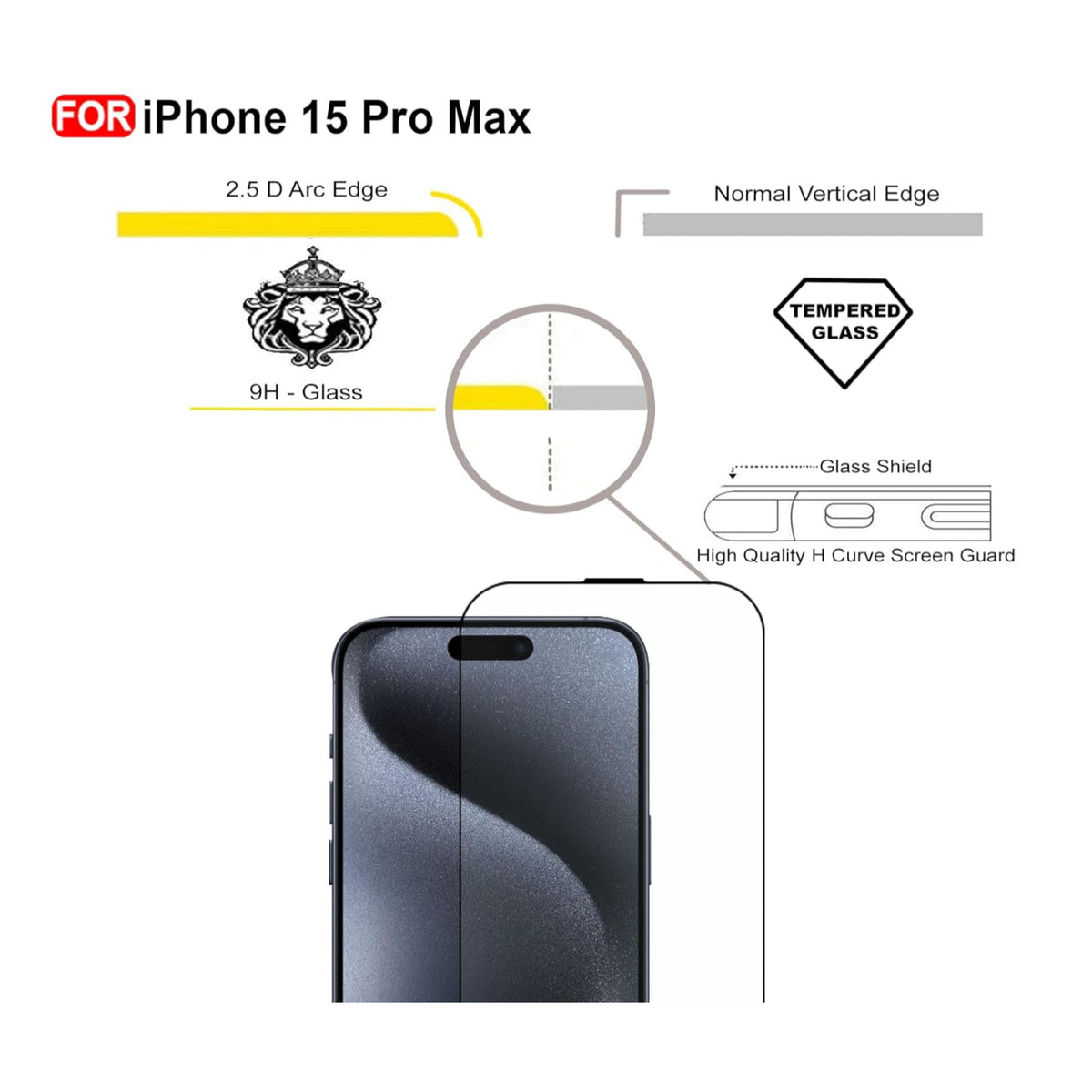Ultra-Clear Tempered Glass Screen Protector for iPhone 15 Pro Max