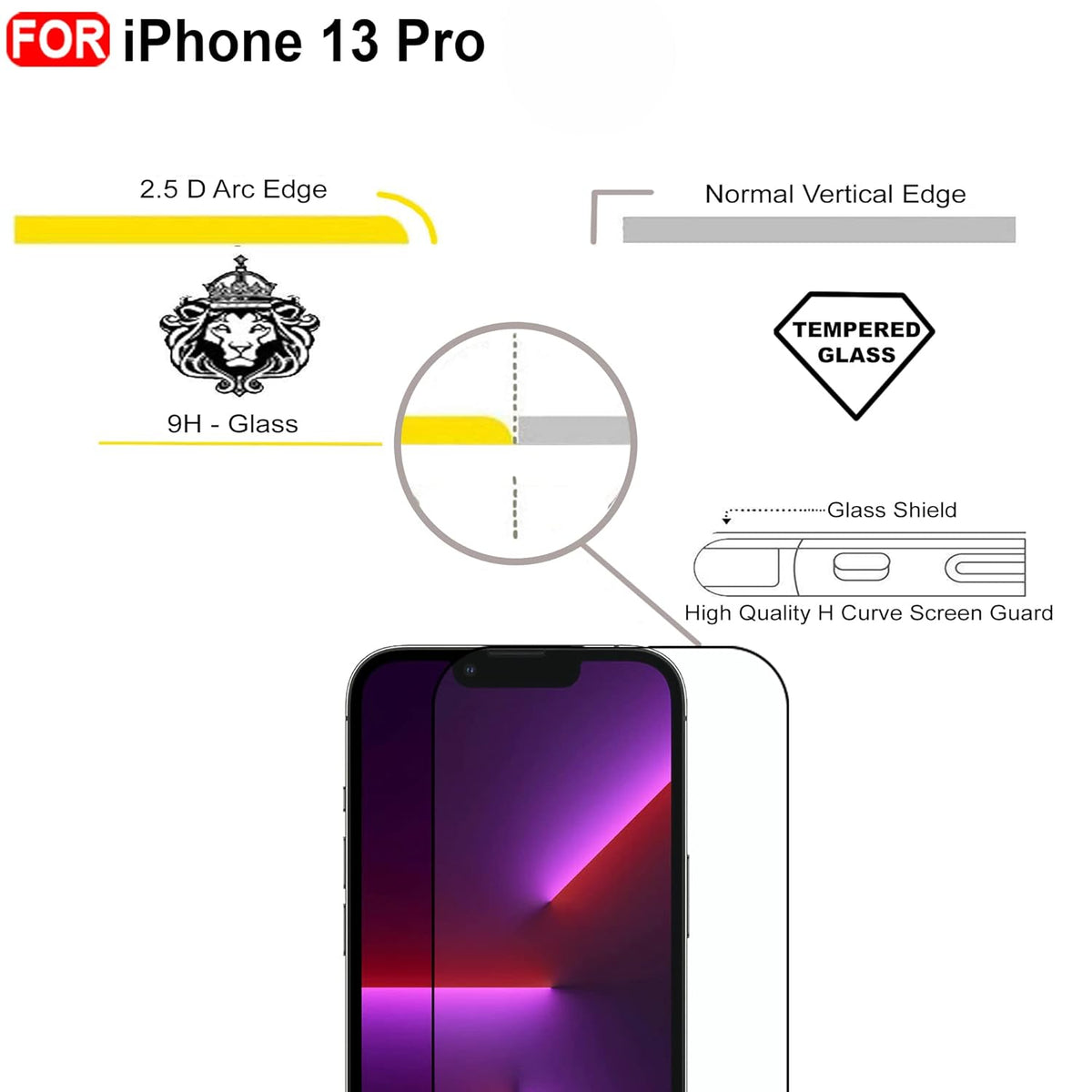 Ultra-Clear Tempered Glass Screen Protector for iPhone 13 Pro