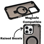 Frosted Corrugated Texture 360° Rotating MagSafe Kickstand Phone Case for iPhone 16 Pro