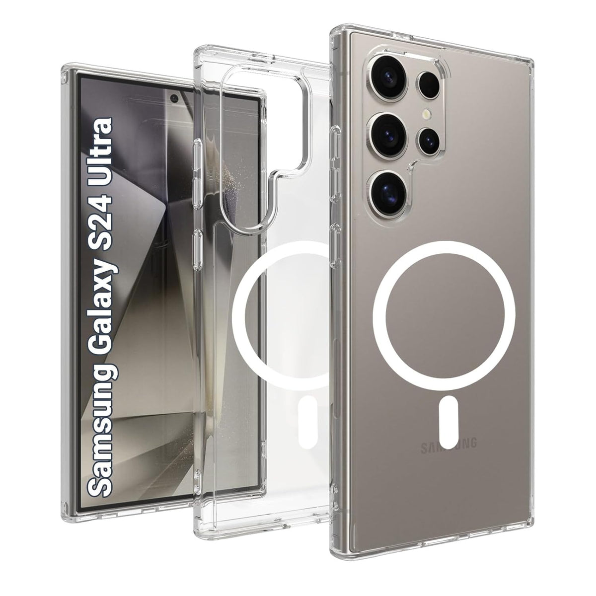 Crystal Clear Hard Anti-Yellow Magnetic Case for Samsung S24 Ultra & S25 Ultra