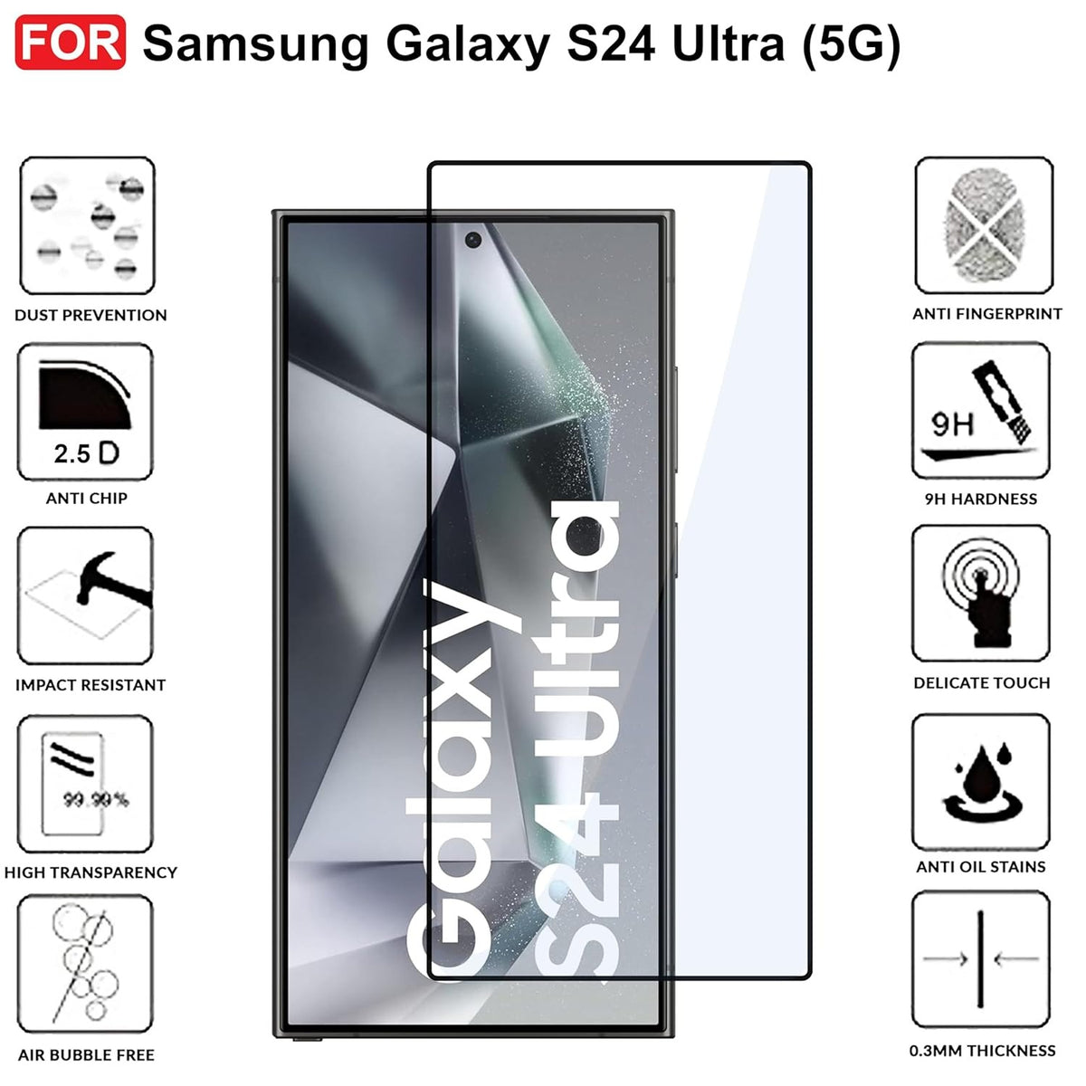 Ultra-Clear Tempered Glass Screen Protector for Samsung Galaxy S25/S24 Series