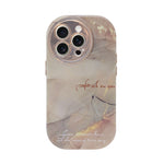 Aesthetic Marble Pattern with Rounded Camera Lens Phone Case for iPhone 14 Pro
