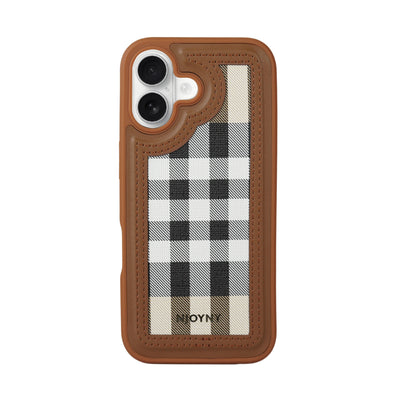 Leather Case, Classic Elegant Slim PU Checks Luxury Design Case For iPhone 16