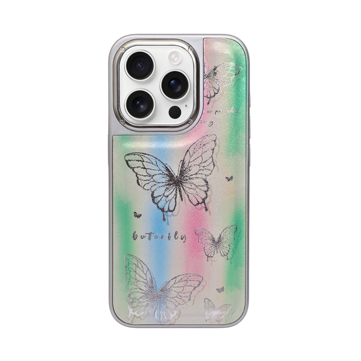 Butterfly Stylish Aesthetic Designer Slim Protective Cover for iPhone 15 Pro
