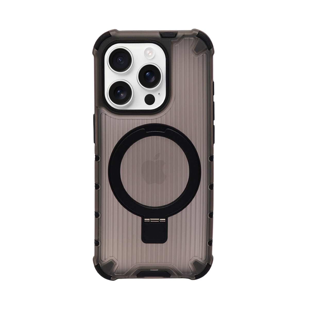 Frosted Corrugated Texture MagSafe Kickstand Phone Case for iPhone 15 Pro