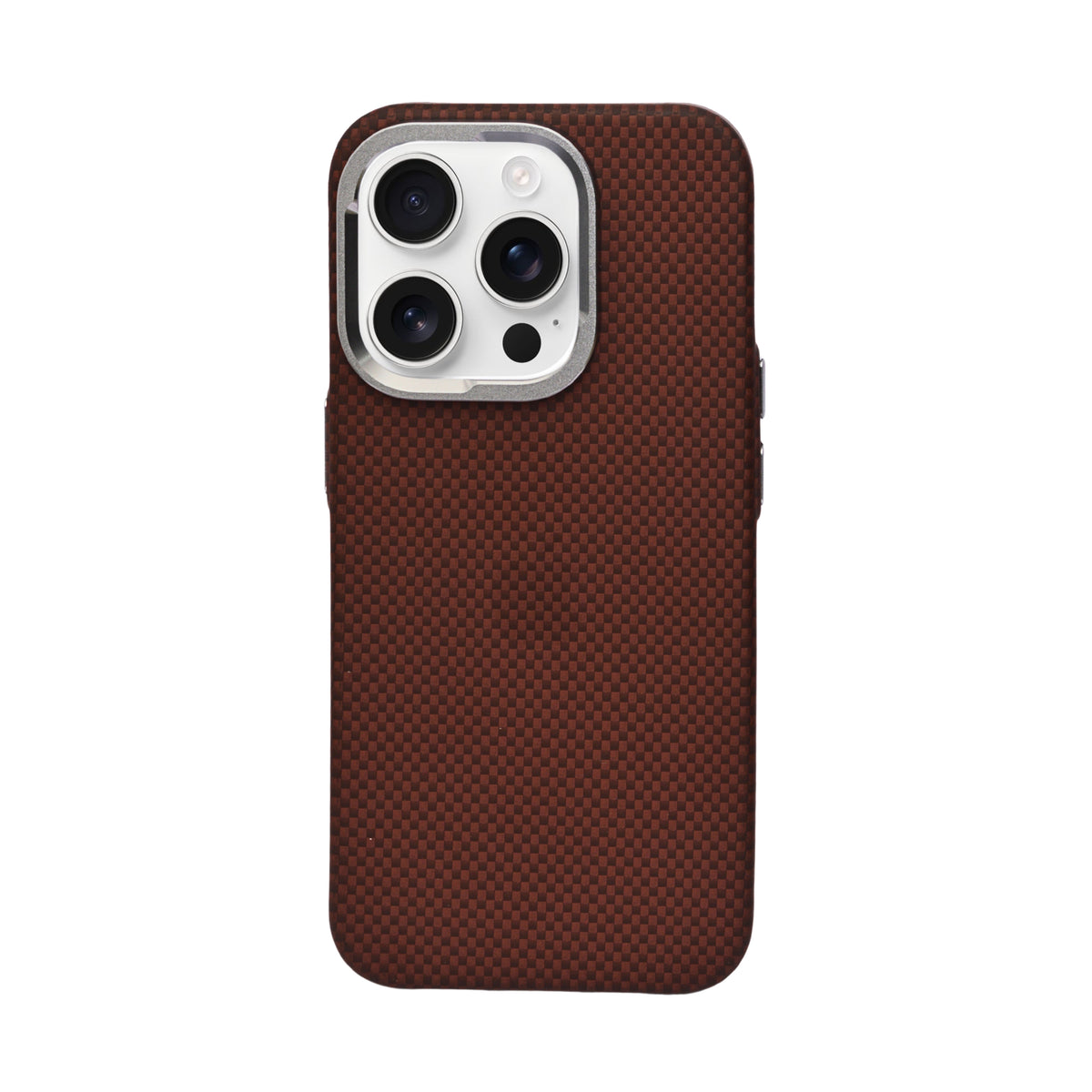 Carbon Fiber Texture MagSafe Compatible with Metal Camera Phone Case for iPhone 15 Pro