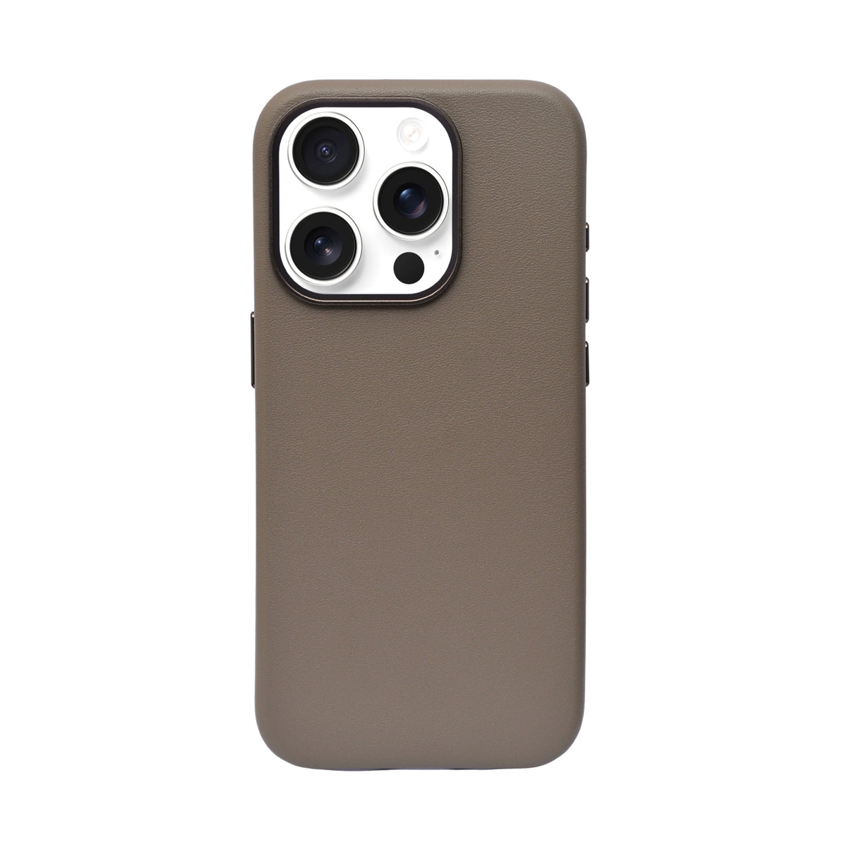 Minimalist Premium Leather Finish MagSafe Compatible Phone Case for iPhone 15 Pro
