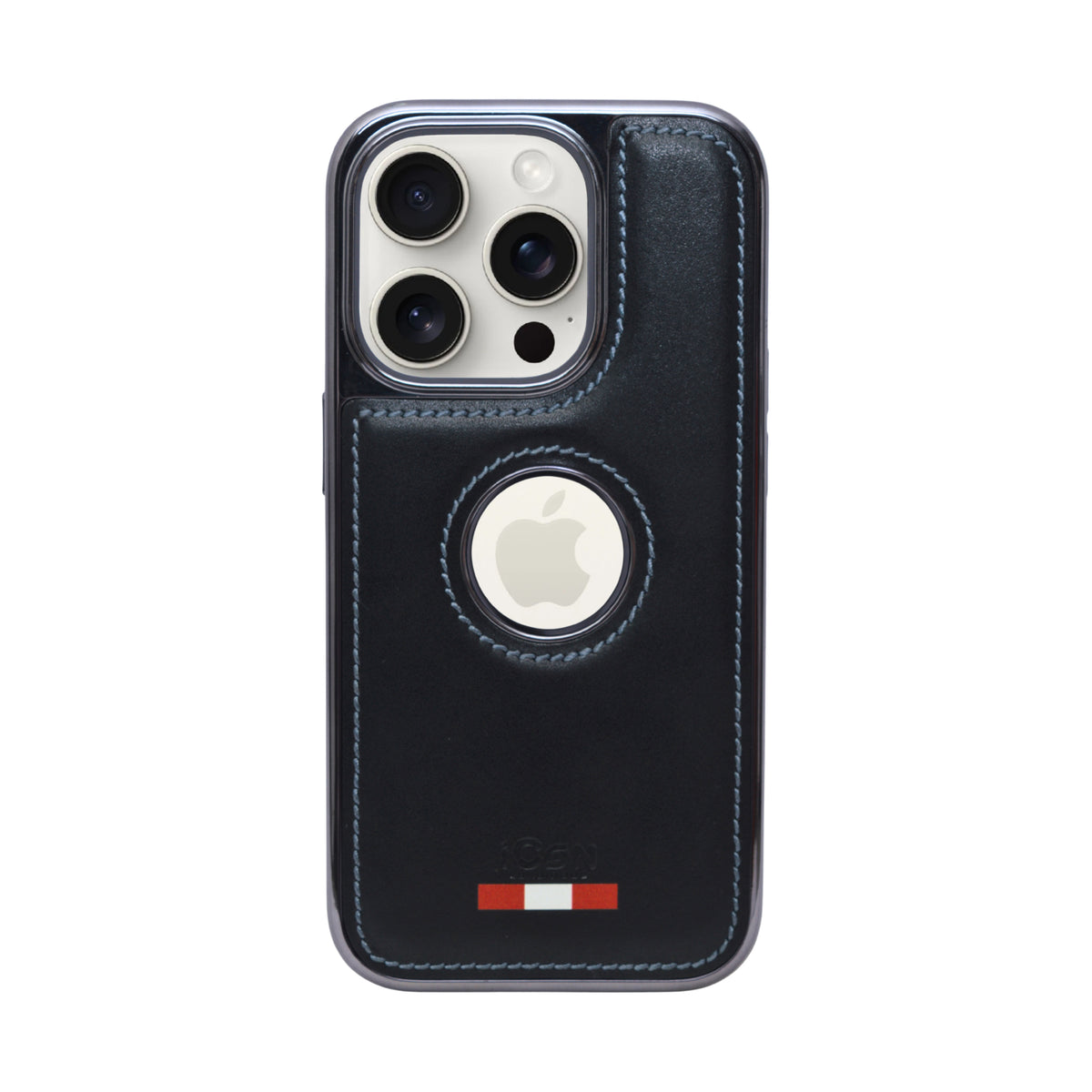 Premium Leather Finish with Logo Cutout Phone Case for iPhone 14 Pro