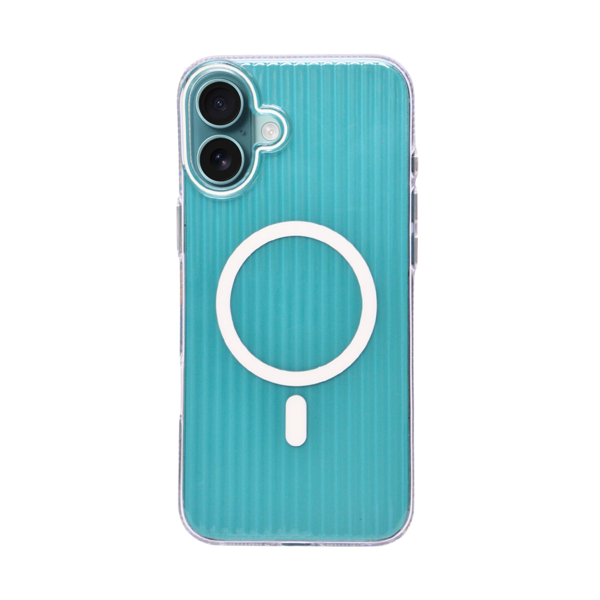 Crystal Clear Corrugated MagSafe Compatible Phone Case for iPhone 16 Plus