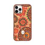 Bohemian Ethnic Print Cork Texture with Pearl Detail Phone Case for iPhone 12 / 12 Pro