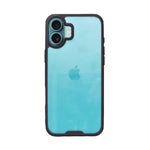 Crystal Clear with Black Edges Phone Case for iPhone 16 Plus