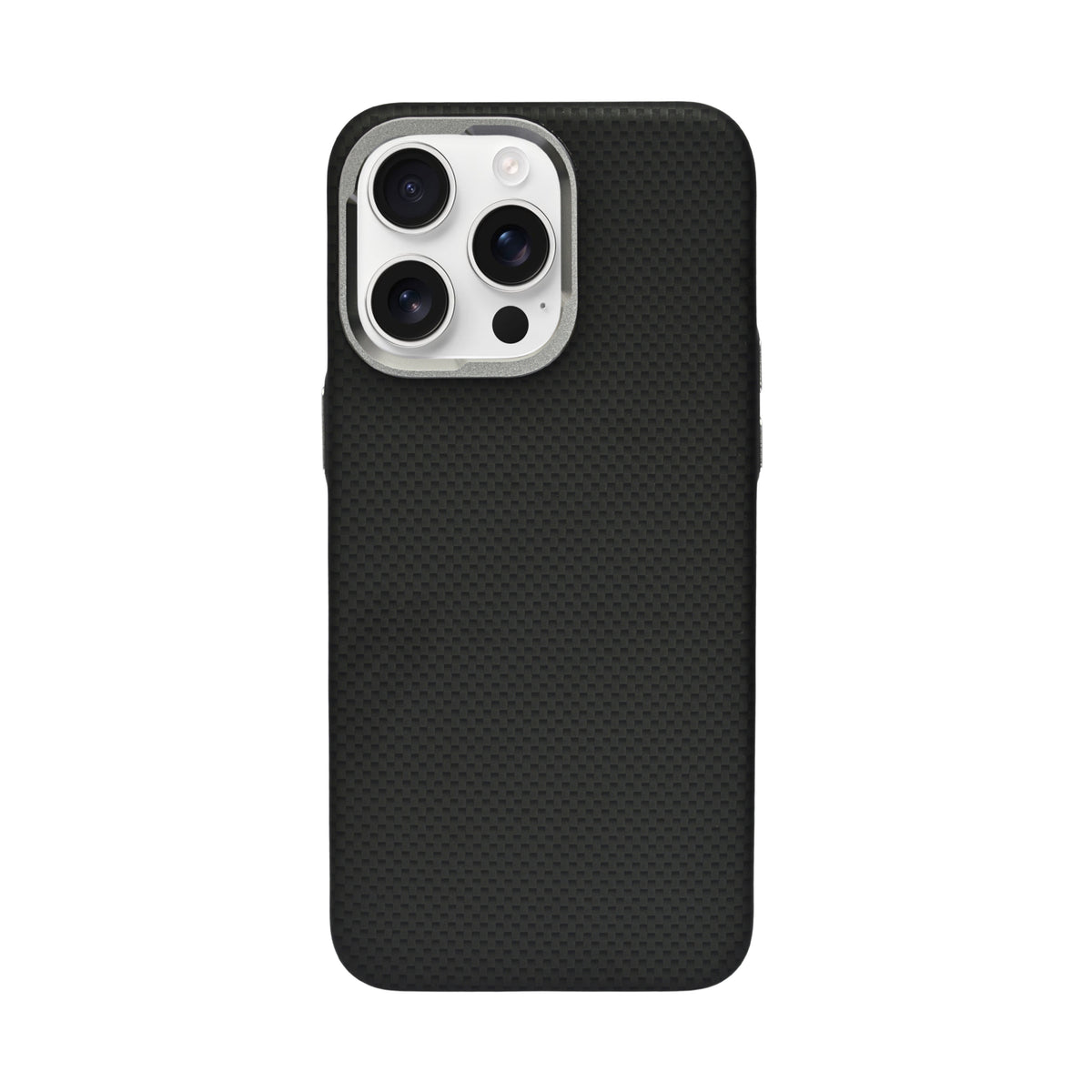 Carbon Fiber Texture MagSafe Compatible with Metal Camera Phone Case for iPhone 15 Pro
