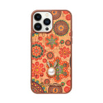 Bohemian Ethnic Print Cork Texture with Pearl Detail Phone Case for iPhone 13 Pro Max