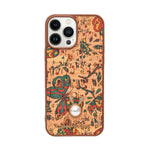 Bohemian Ethnic Print Cork Texture with Pearl Detail Phone Case for iPhone 13 Pro Max