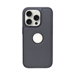 Premium Leather Finish with Metallic Logo Ring Cutout Phone Case for iPhone 14 Pro