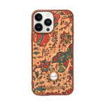 Bohemian Ethnic Print Cork Texture with Pearl Detail Phone Case for iPhone 13 Pro Max
