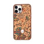 Bohemian Ethnic Print Cork Texture with Pearl Detail Phone Case for iPhone 12 / 12 Pro