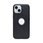 PU Leather Matte Finish with logo Cutout Phone Case for iPhone 15