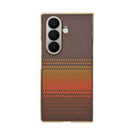 Carbon Fiber Texture with Golden Metallic Frame Phone Case For Samsung Galaxy Z Fold 7