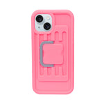Retro Suitcase Design Phone Case with Kickstand for iPhone 15