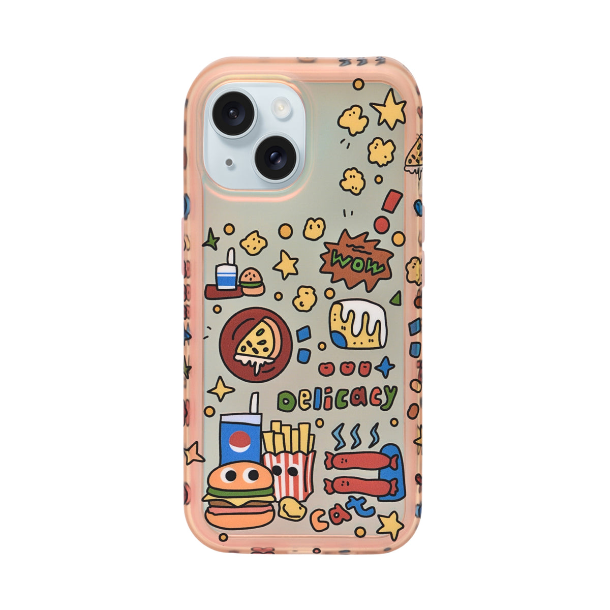 Happy Meal "Wow Delicacy" Doodle Phone Case for iPhone 15
