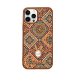 Bohemian Ethnic Print Cork Texture with Pearl Detail Phone Case for iPhone 12 / 12 Pro