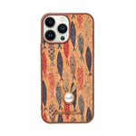 Bohemian Ethnic Print Cork Texture with Pearl Detail Phone Case for iPhone 13 Pro Max
