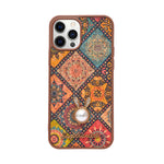 Bohemian Ethnic Print Cork Texture with Pearl Detail Phone Case for iPhone 12 / 12 Pro