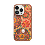 Bohemian Ethnic Print Cork Texture with Pearl Detail Phone Case for iPhone 13 Pro