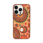 Bohemian Ethnic Print Cork Texture with Pearl Detail Phone Case for iPhone 13 Pro