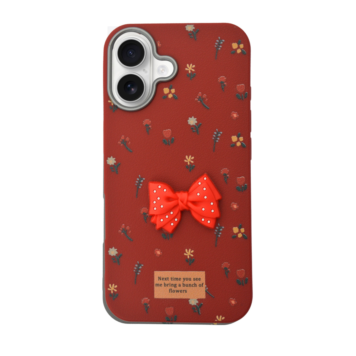Cute Floral with 3D Bow Case For iPhone 16