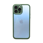 Matte Green Edge Transparent Phone Case For iPhone 13 Pro Max