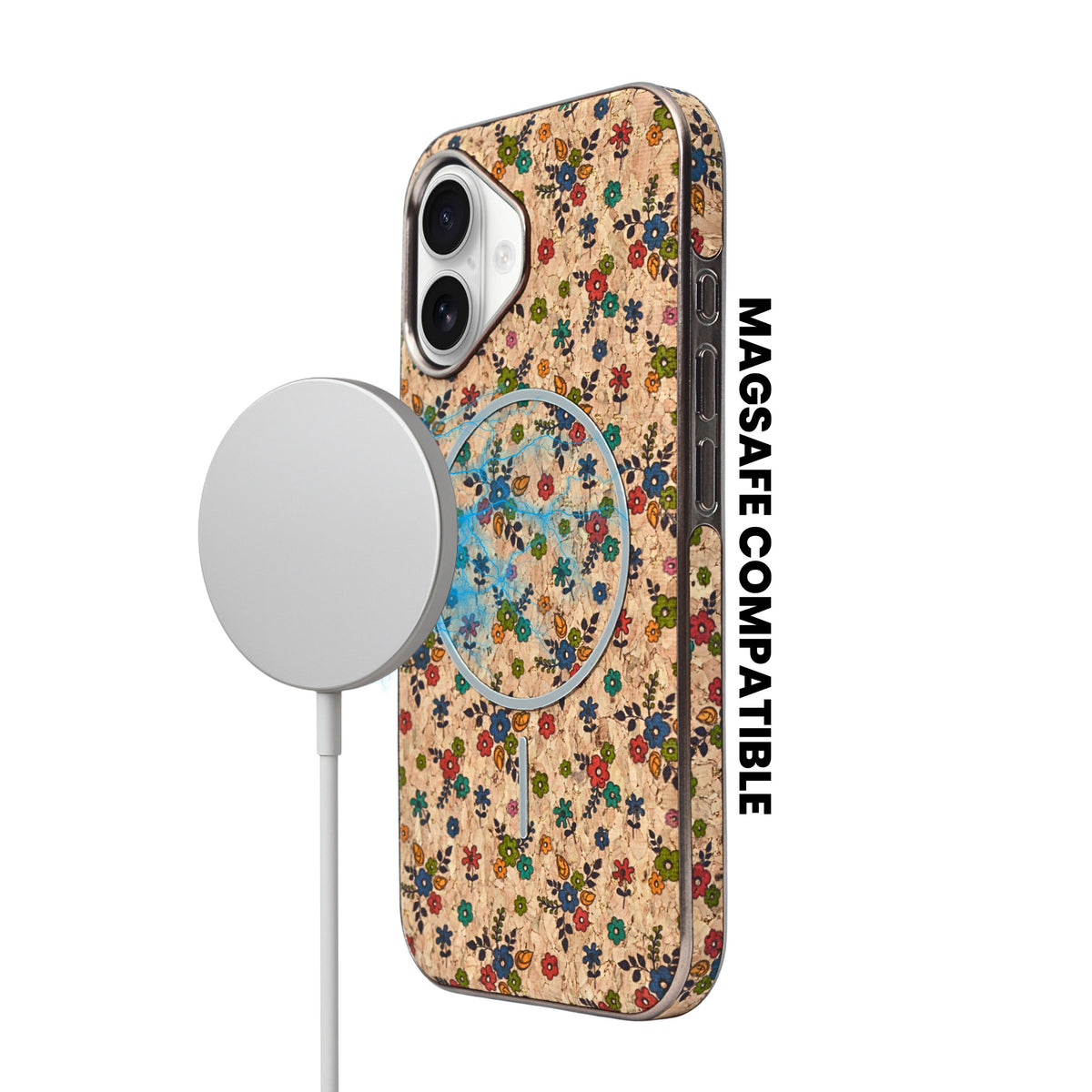 Cork Texture Printed MagSafe Compatible Phone Case for iPhone 16