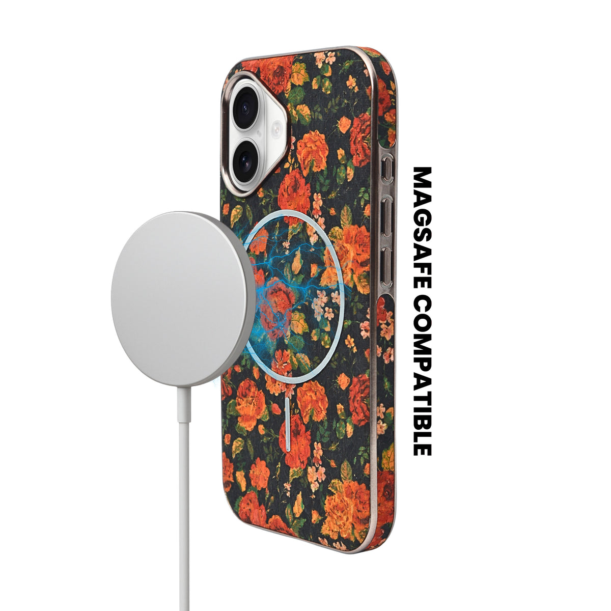 Cork Texture Printed MagSafe Compatible Phone Case for iPhone 16