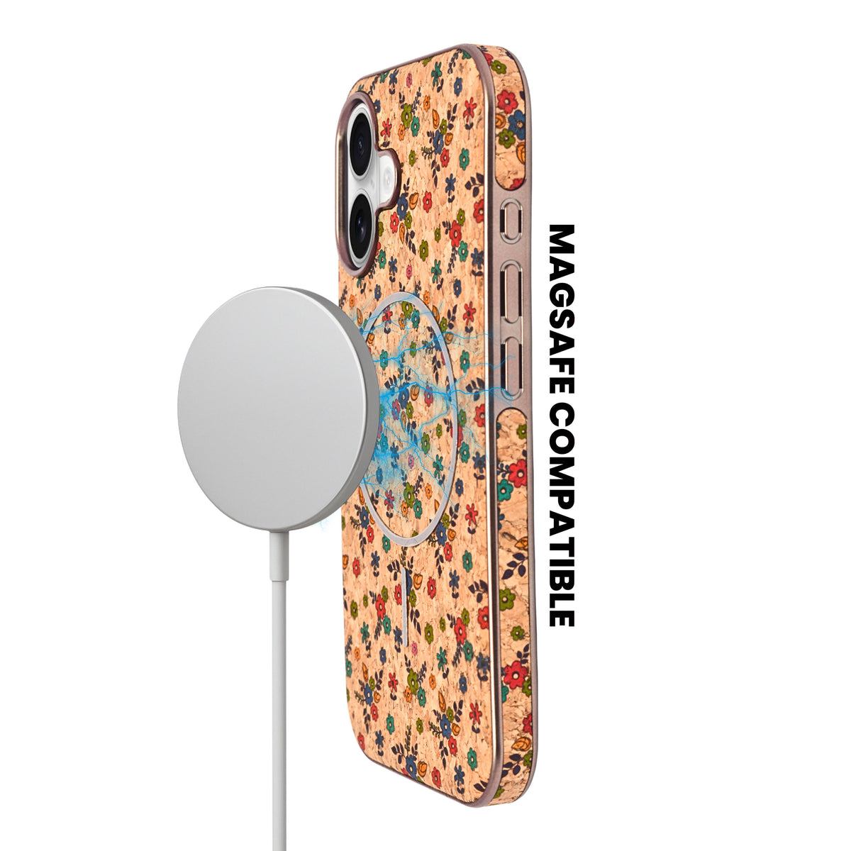 Cork Texture Printed MagSafe Compatible Phone Case for iPhone 17