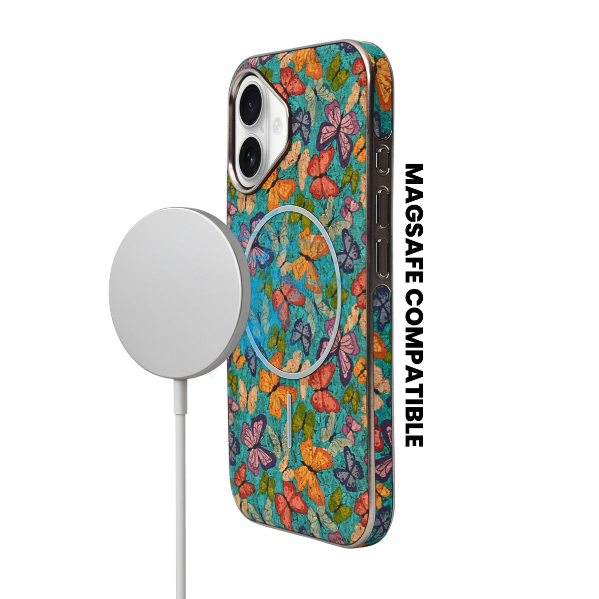 Cork Texture Printed MagSafe Compatible Phone Case for iPhone 16