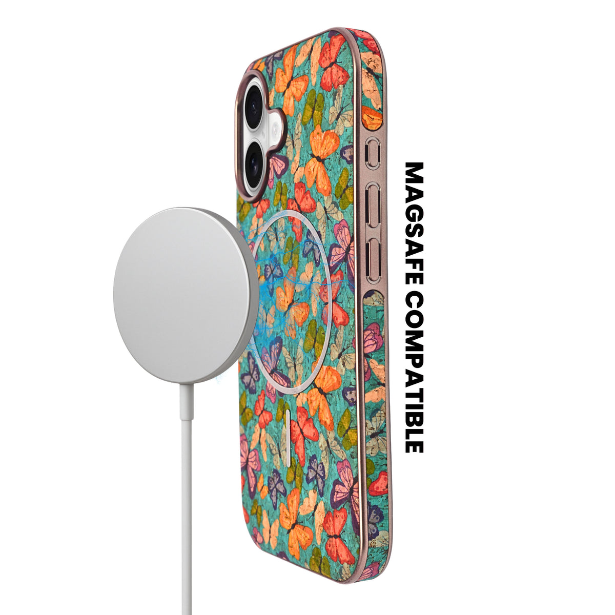 Cork Texture Printed MagSafe Compatible Phone Case for iPhone 17