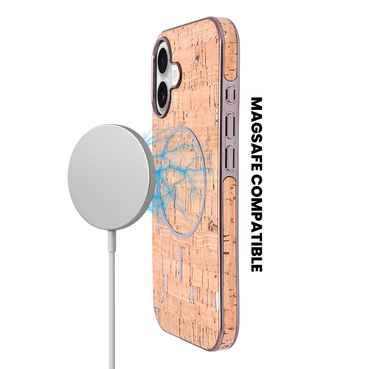 Cork Texture Printed MagSafe Compatible Phone Case for iPhone 17