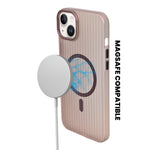 Tinted Transparent Corrugated Texture MagSafe Compatible Phone Case for iPhone 14Plus/ 15Plus