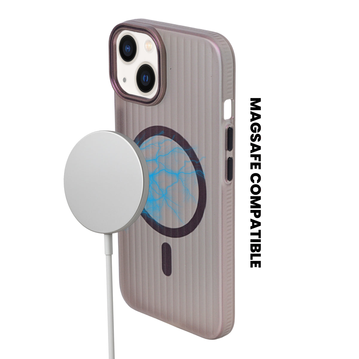 Tinted Transparent Corrugated Texture MagSafe Compatible Phone Case for iPhone 13/ 14