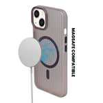 Tinted Transparent Corrugated Texture MagSafe Compatible Phone Case for iPhone 13/ 14