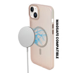 Tinted Transparent Corrugated Texture MagSafe Compatible Phone Case for iPhone 14Plus/ 15Plus