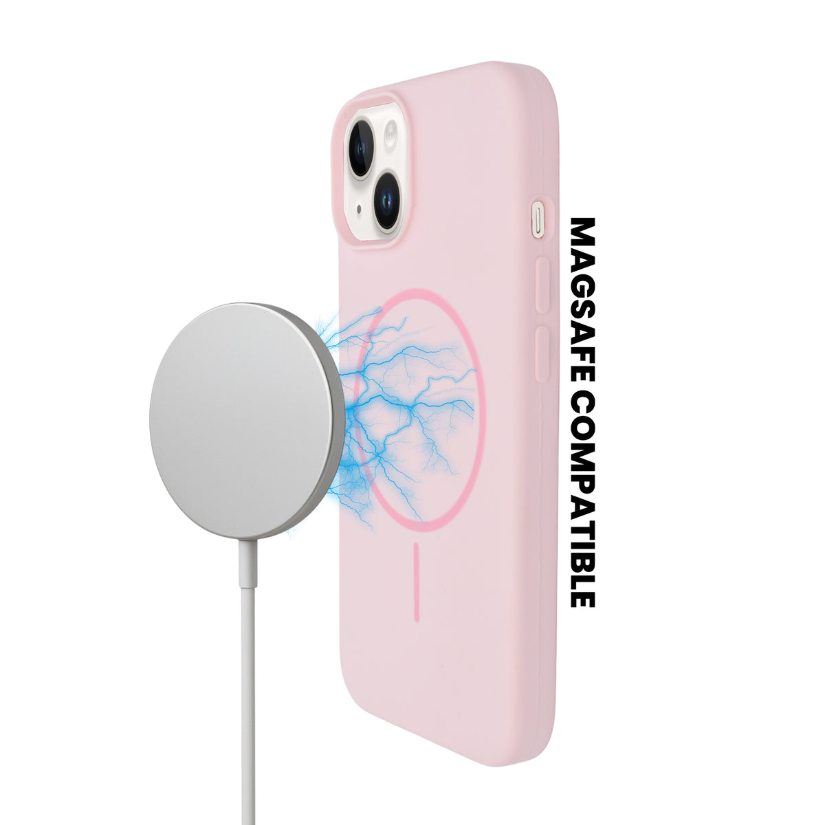 Soft Silicone with MagSafe Ring Phone Case for iPhone 14 Plus / 15 Plus