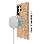 Cork Texture Printed MagSafe Compatible Phone Case for Samsung Galaxy S23 Ultra