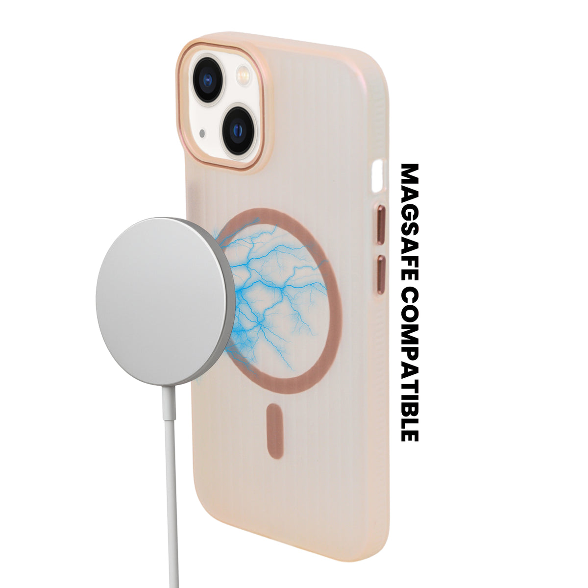 Tinted Transparent Corrugated Texture MagSafe Compatible Phone Case for iPhone 13/ 14