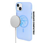 Tinted Transparent Corrugated Texture MagSafe Compatible Phone Case for iPhone 14Plus/ 15Plus