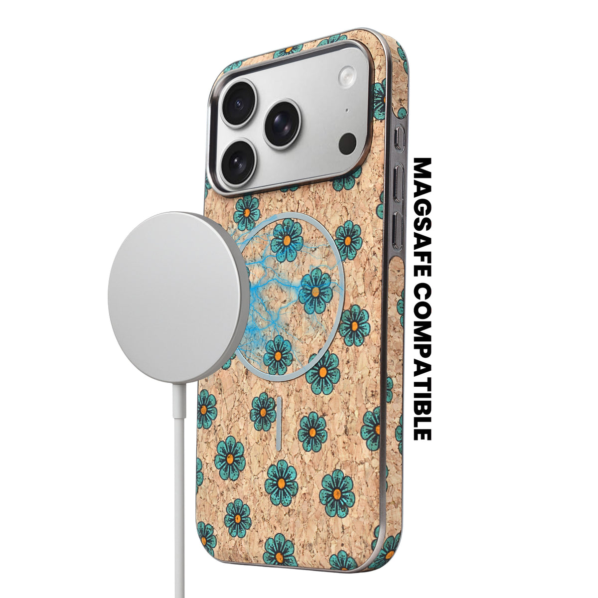 Cork Texture Printed MagSafe Compatible Phone Case for iPhone 17 Pro Max