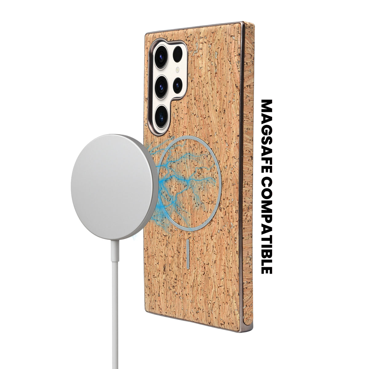 Cork Texture Printed MagSafe Compatible Phone Case for Samsung Galaxy S23 Ultra