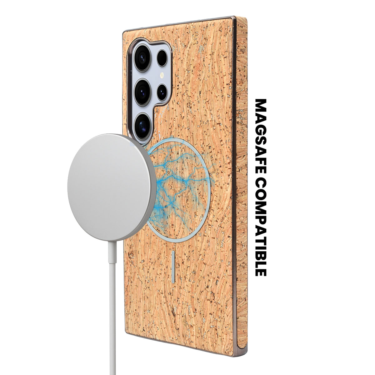 Cork Texture Printed MagSafe Compatible Phone Case for Samsung Galaxy S24 Ultra